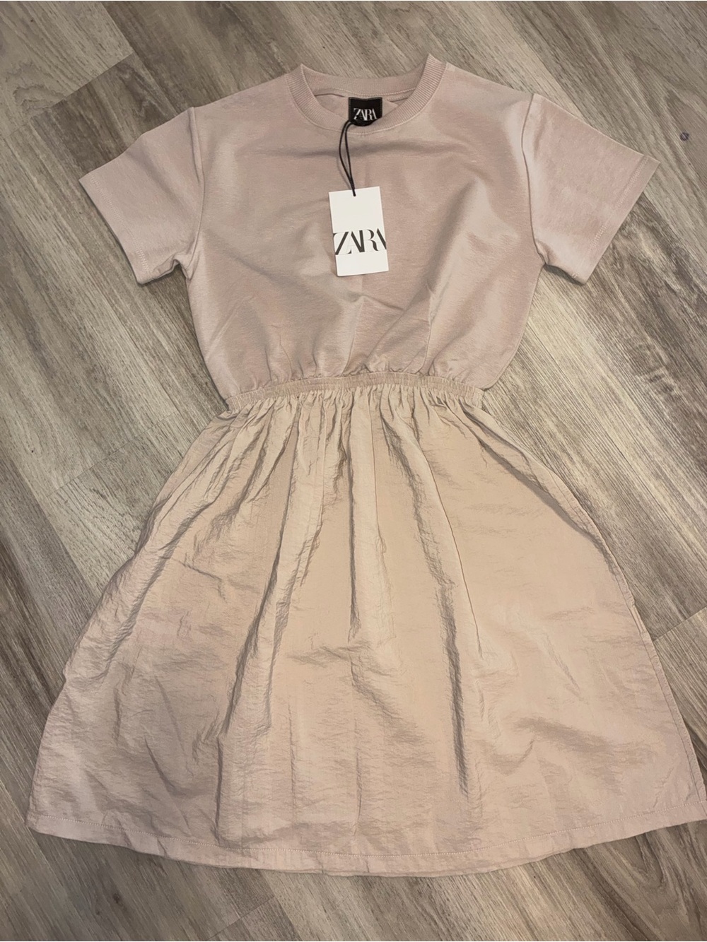Zara Girls Blush Pink Short Sleeve Dress